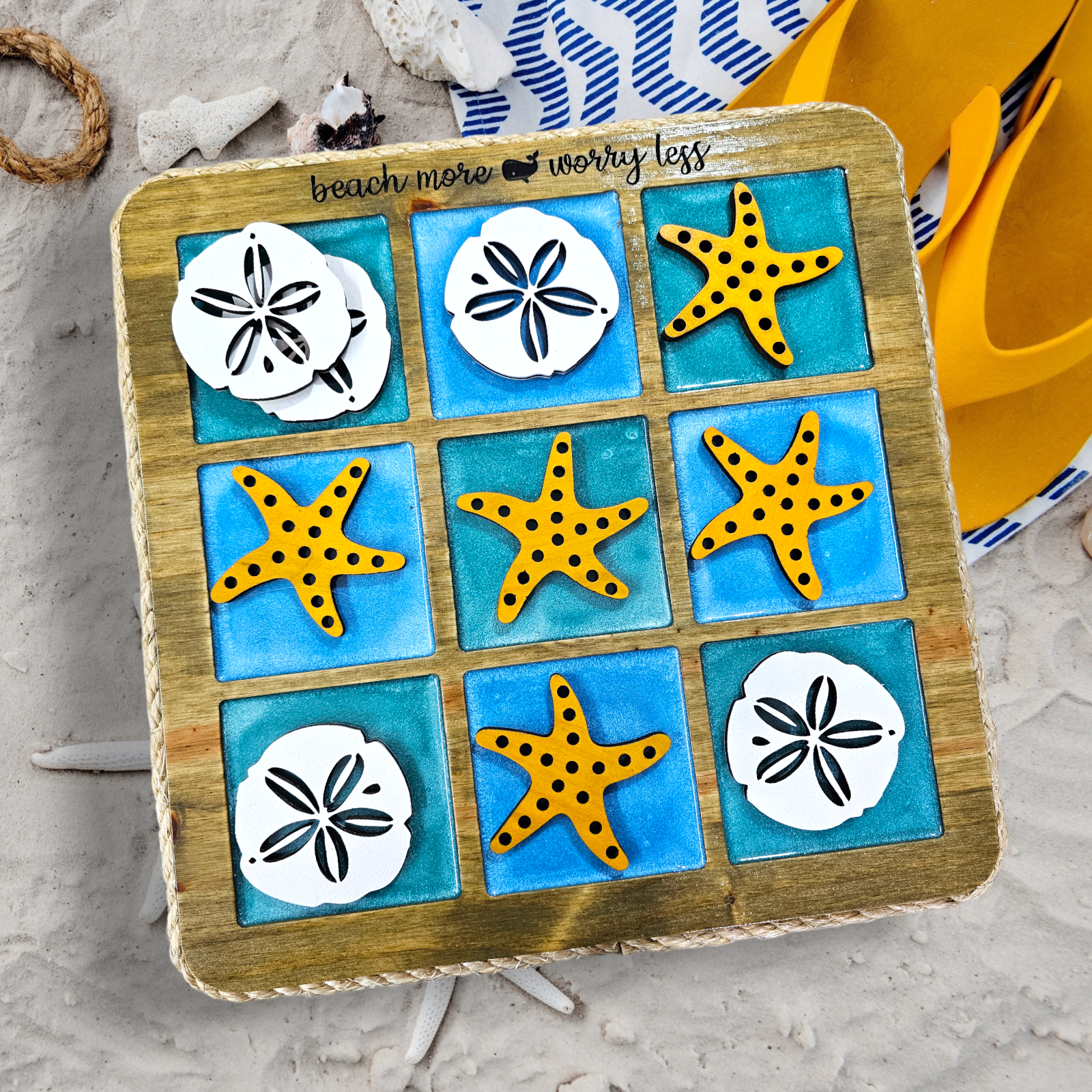 Beach Tic Tac Toe Board